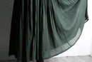 dark green pleats easy long skirt