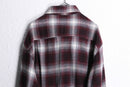 red × gray ombre check shirt