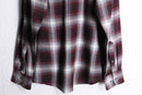 red × gray ombre check shirt
