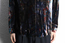 botanical design velour shirt