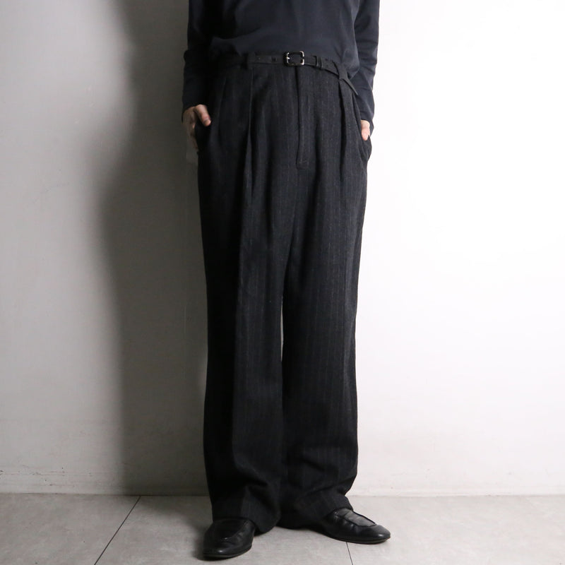 gray pinstripe wool slacks