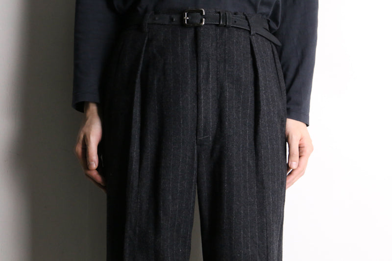 gray pinstripe wool slacks