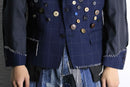 “Re:make” button art stitch docking tailored jacket