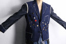 “Re:make” button art stitch docking tailored jacket