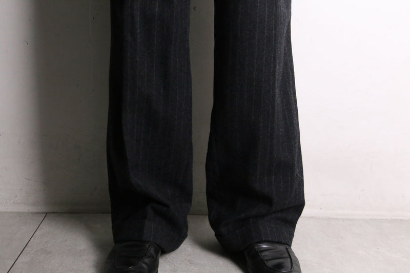 gray pinstripe wool slacks