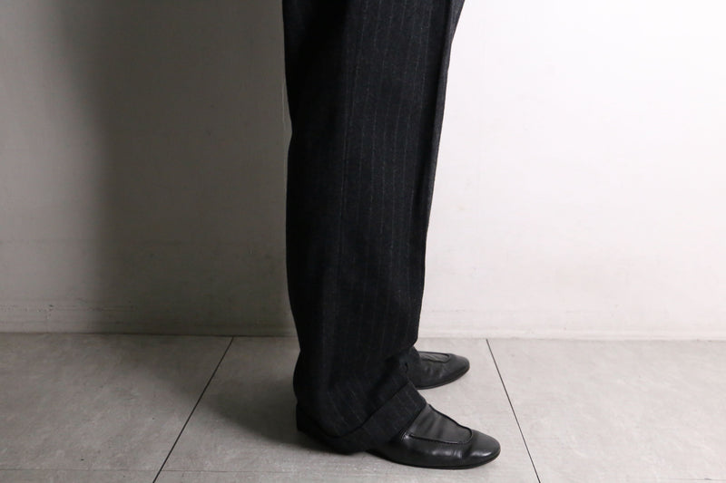 gray pinstripe wool slacks