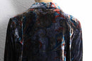 botanical design velour shirt