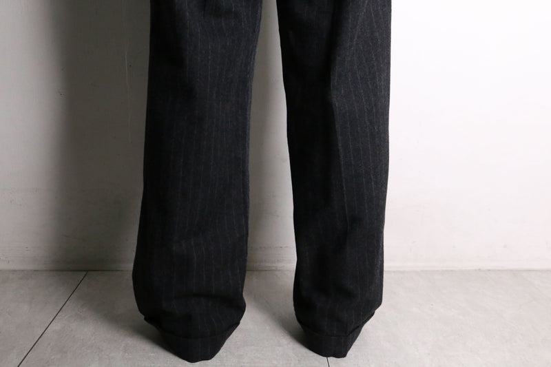 gray pinstripe wool slacks