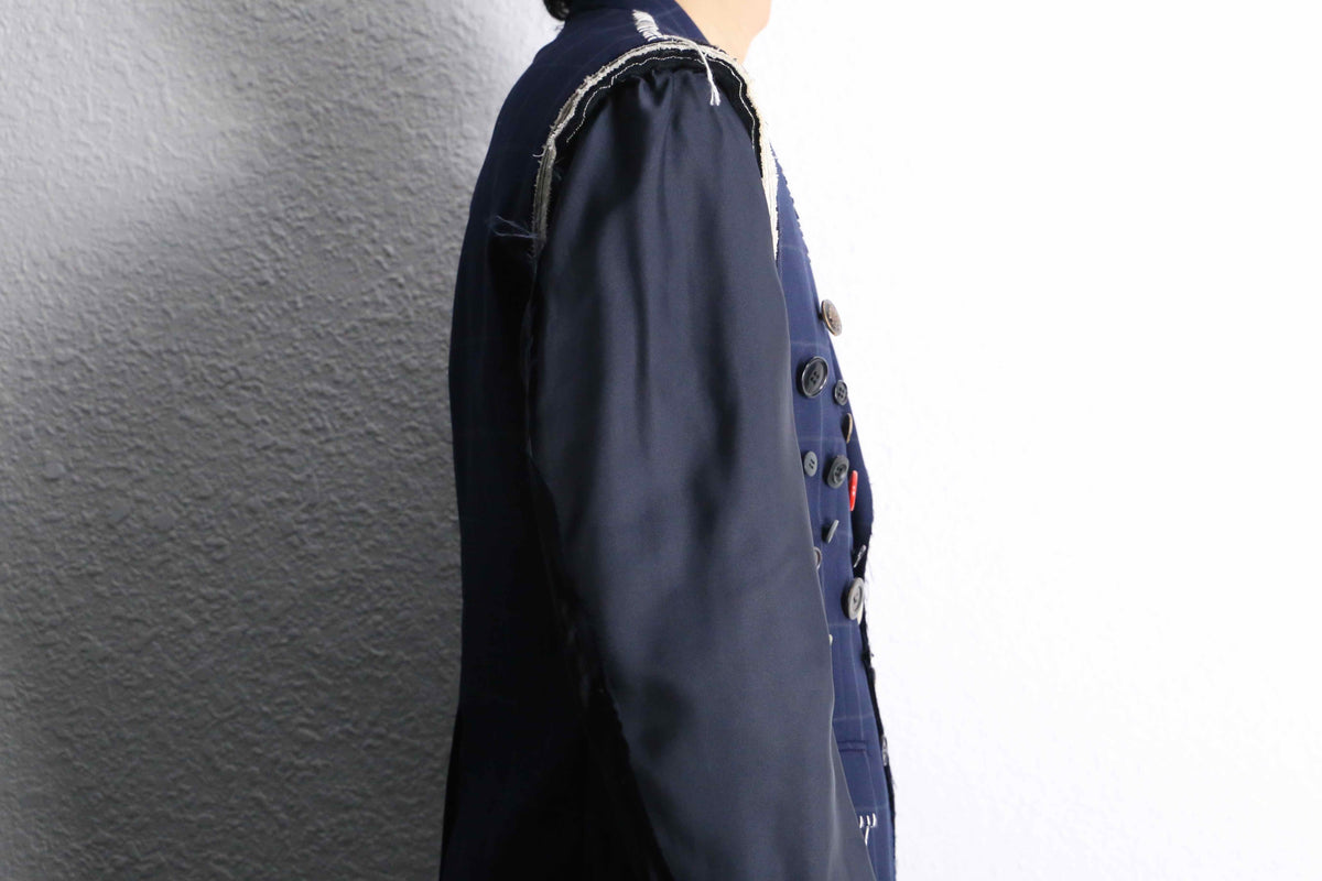 Re:make” button art stitch docking tailored jacket