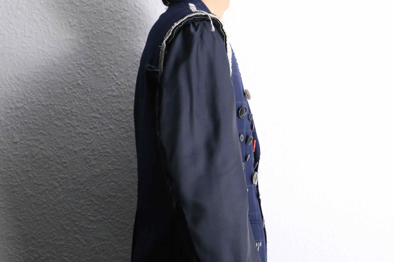 Re:make” button art stitch docking tailored jacket