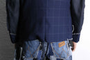 “Re:make” button art stitch docking tailored jacket