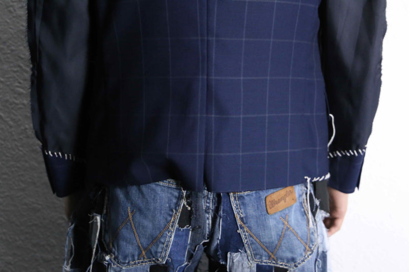 Re:make” button art stitch docking tailored jacket