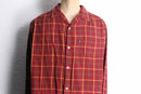 “POLO JEANS” open collar check shirt