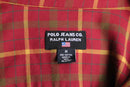 “POLO JEANS” open collar check shirt