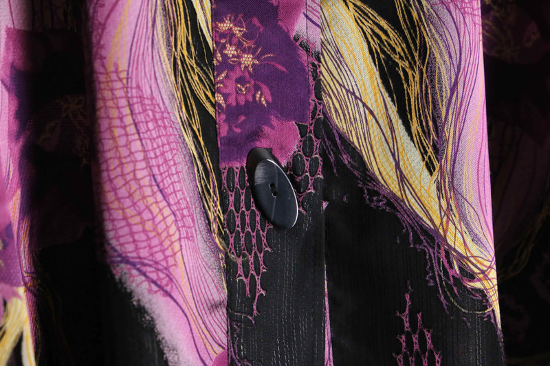 flower graphic sheer band collar shirt