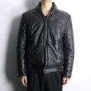 reversible padded leather jacket