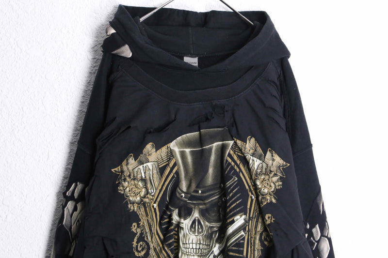 "Re:make" bolo skull hoodie
