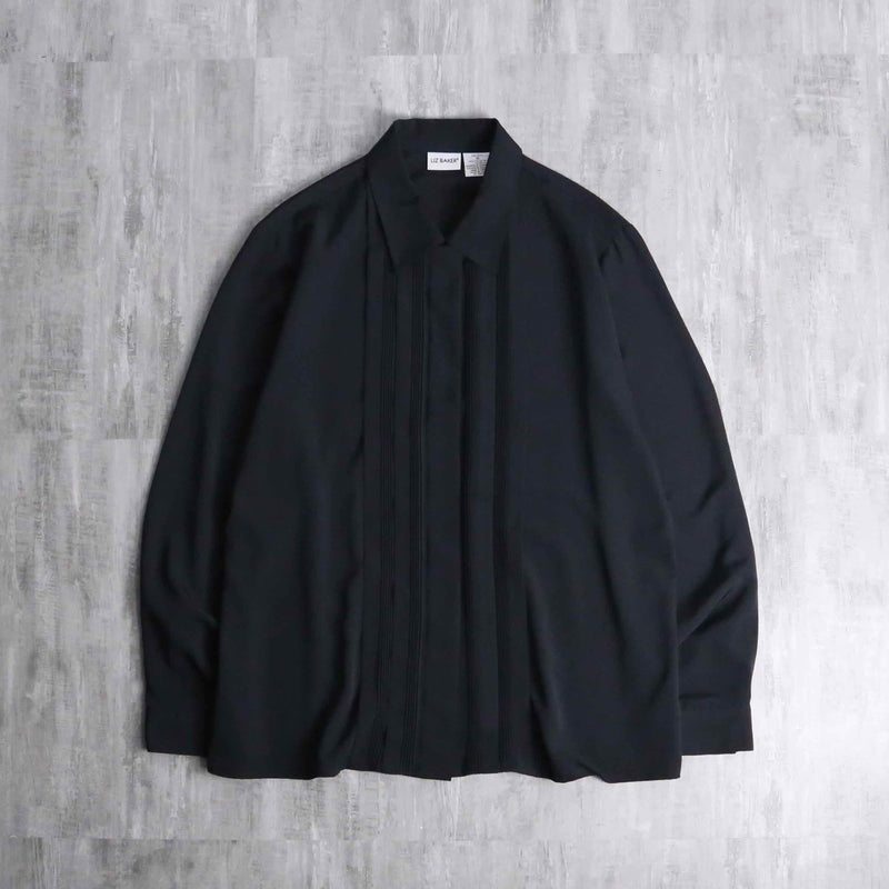 black color pin tuck poly shirt