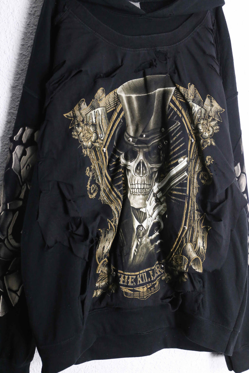 "Re:make" bolo skull hoodie