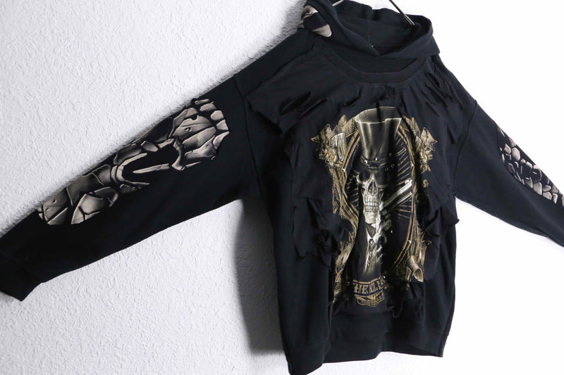 "Re:make" bolo skull hoodie