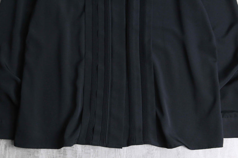 black color pin tuck poly shirt