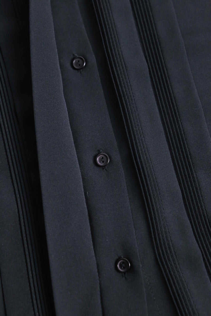 black color pin tuck poly shirt