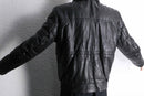 reversible padded leather jacket