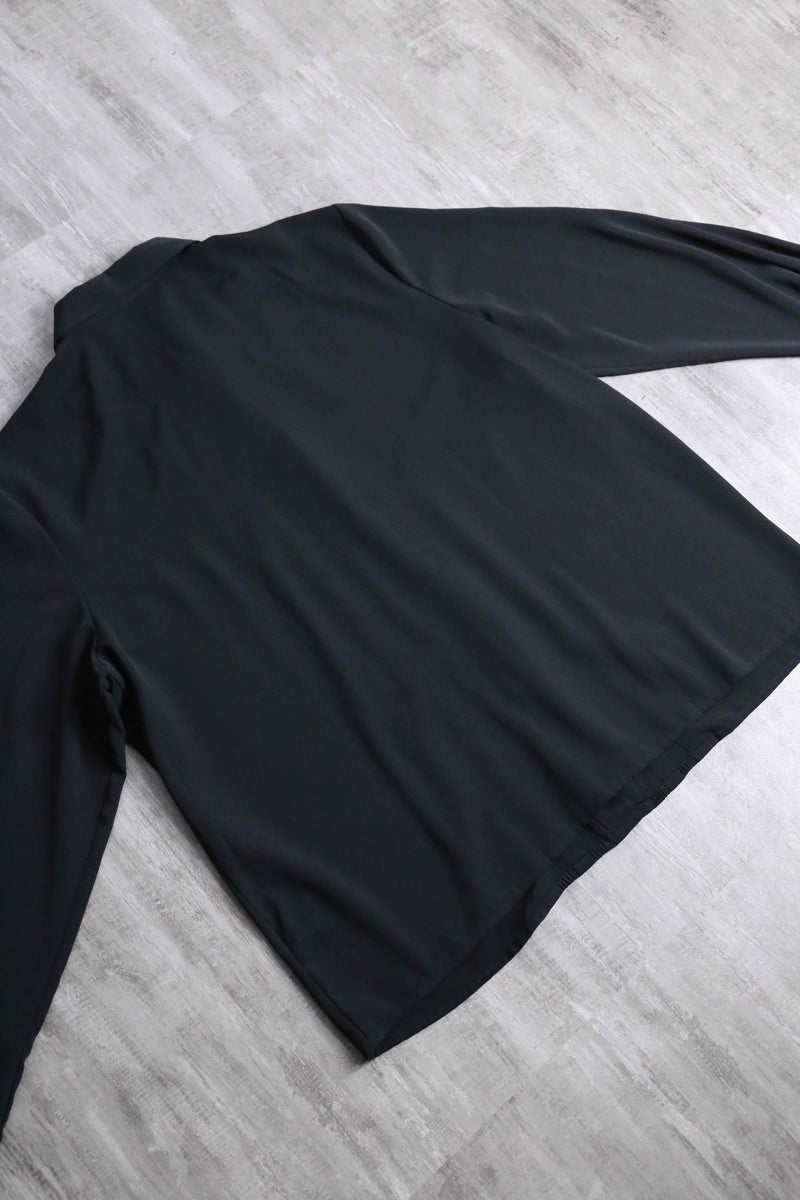 black color pin tuck poly shirt