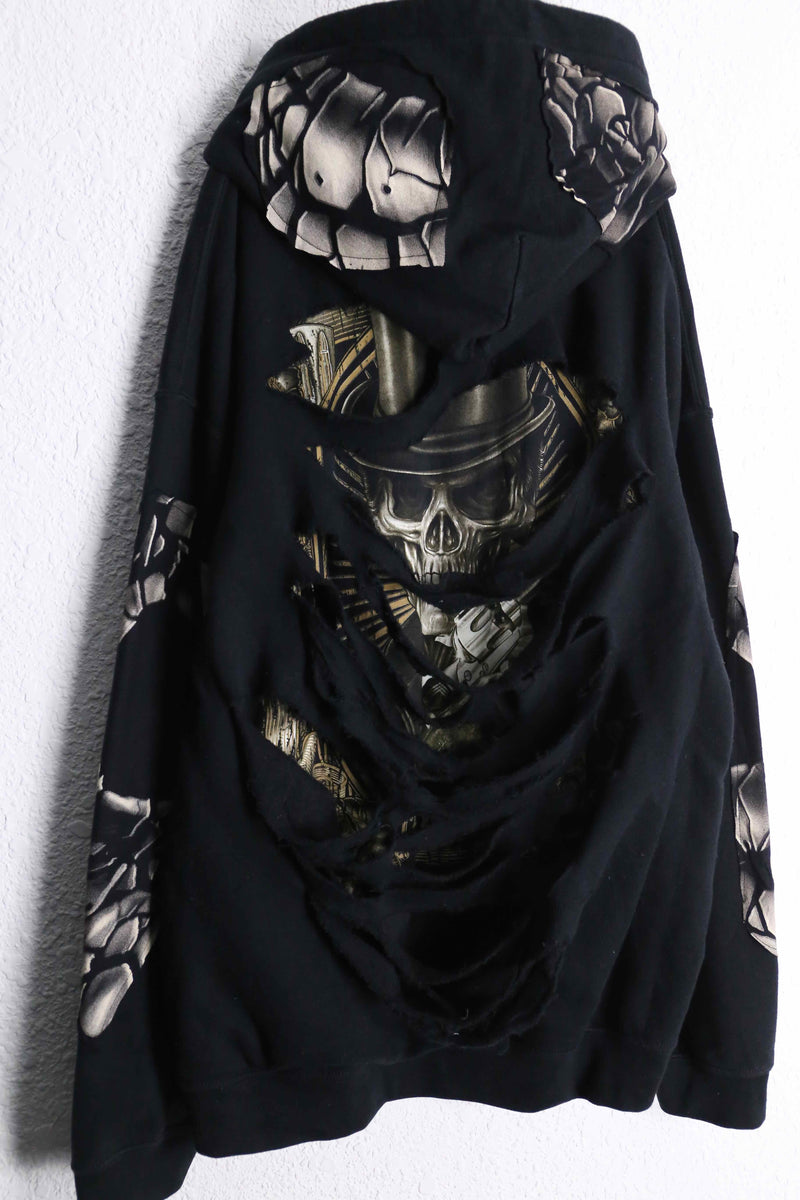 "Re:make" bolo skull hoodie