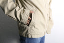 oversized beige harrington jacket