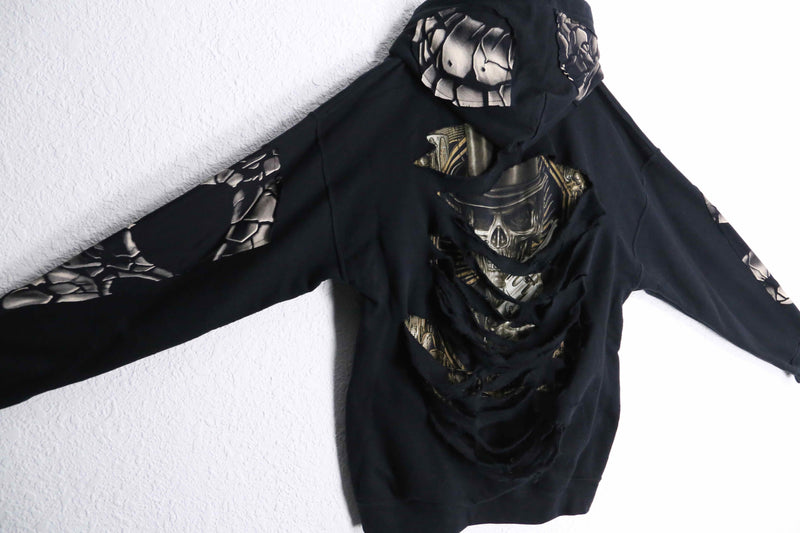 "Re:make" bolo skull hoodie