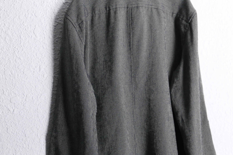 ”CHICO’S” gray black stripe L/S shirts