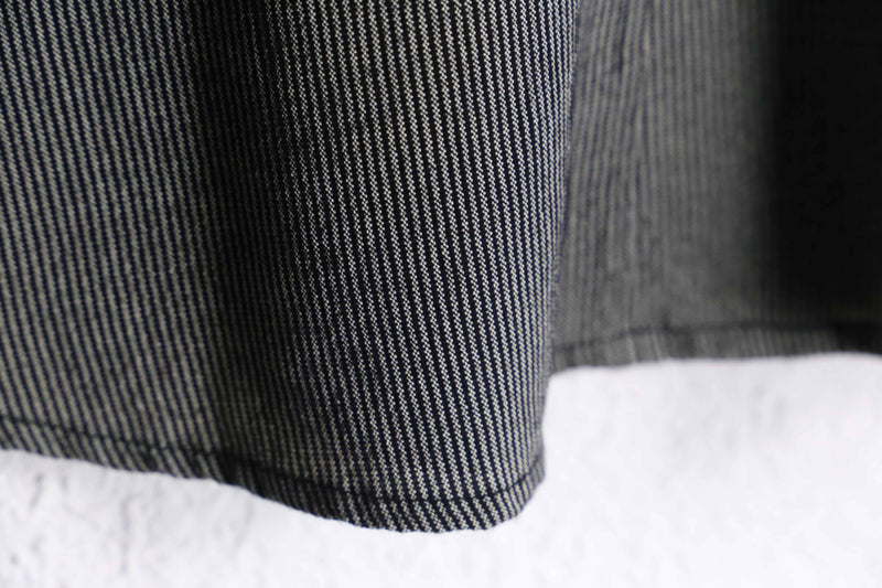 ”CHICO’S” gray black stripe L/S shirts
