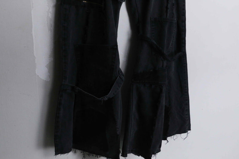 "Re:make" super flare black denim