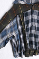 “Re:make” dark color docking check shirts