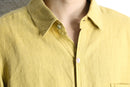 "chico's" mustard linen relaxed shirt