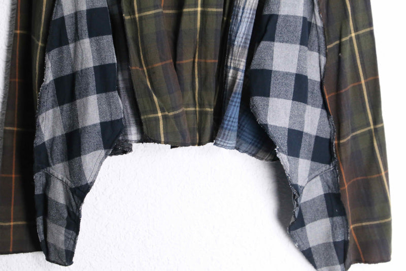 “Re:make” dark color docking check shirts