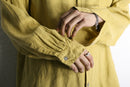 "chico's" mustard linen relaxed shirt