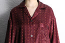 80〜90’s burgundy satin pajama shirt