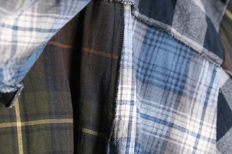 “Re:make” dark color docking check shirts