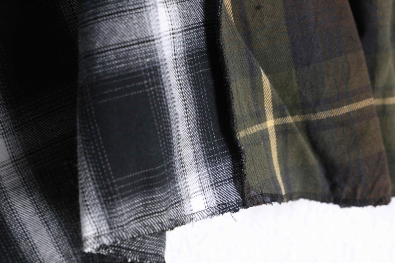 “Re:make” dark color docking check shirts