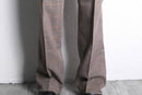 70’s warm color check flare pants