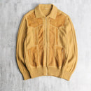 knit × suede zip jaket