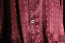 80〜90’s burgundy satin pajama shirt