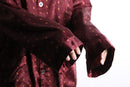 80〜90’s burgundy satin pajama shirt
