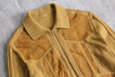 knit × suede zip jaket