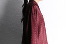 80〜90’s burgundy satin pajama shirt