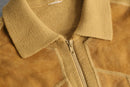 knit × suede zip jaket