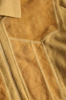 knit × suede zip jaket