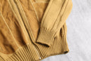 knit × suede zip jaket